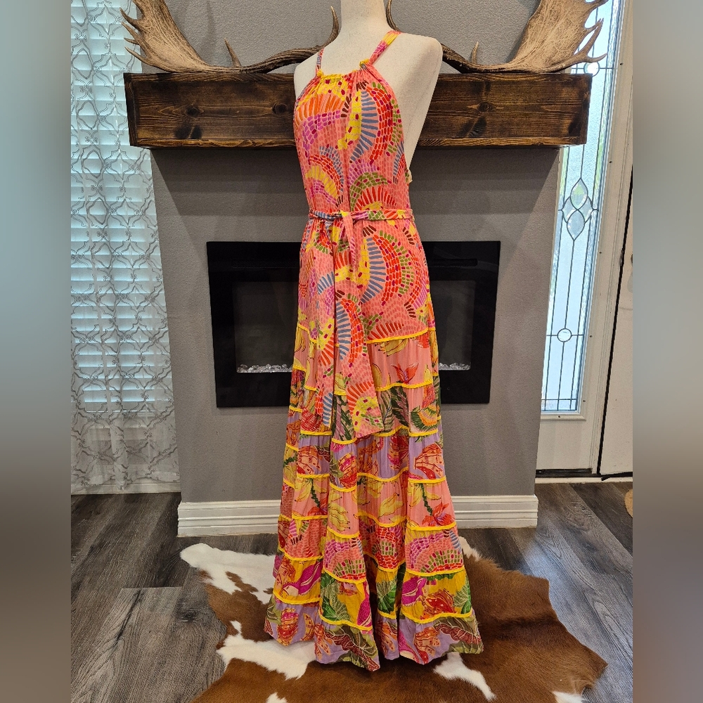 FARM Rio Maxi Dress Size Medium New With Tag Vibrant Multicolor Maxi Dress - Picture 2 of 10